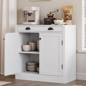 Sideboard Buffet Cabinet with Drawer, Coffee Bar with Adjustable Shelves and Doors - 1 of 4