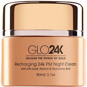 GLO24K Night Cream with 24k Gold, Retinol, Hyaluronic Acid, And Vitamins For Optimal Hydration! - 1 of 4