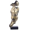 Itopfox Abstract Thinker Statue Resin Sculpture 1 Piece Gold Silence Is Golden Mask Modern Home Office Desk Decor 4.3 x 3.9 x 11.2 Inches - 2 of 4
