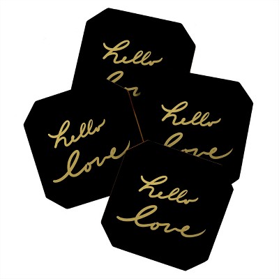 Lisa ArgyropoulosHello Love Set of 4 Coasters - Deny Designs