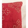 Gulches Red Velvet Holiday Throw Pillow 20¡Á20" with Gold Snowflake Embroidery and Insert - 4 of 4