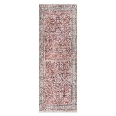 World Rug Gallery Vintage Distressed Bordered Machine Washable Area Rug