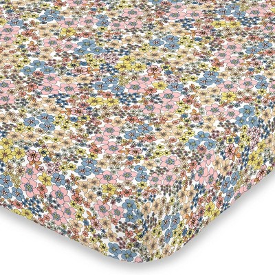 NoJo Retro Floral Mini Crib Sheet