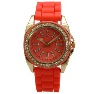 Olivia Pratt Bright Silicone Band with Rhinestones Numeral Women Watch - 1 of 4