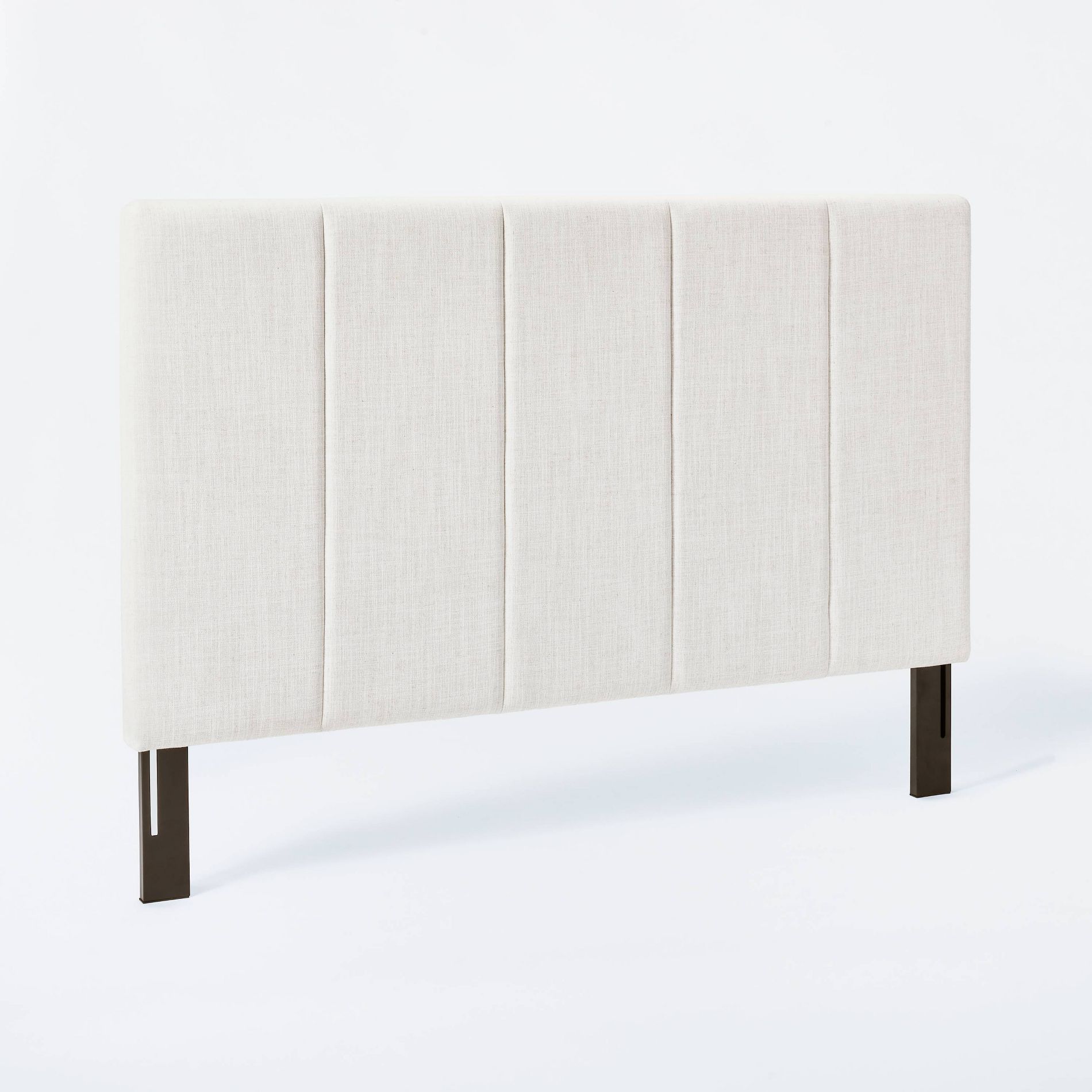 King Halecrest Channel Tufted Headboard Cream - Threshold™ designed with Studio McGee: Elegant Polyester Fiber, Plywood Frame