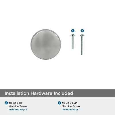 Polished Nickel Round Cabinet Knob with Mounting Hardware
