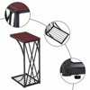 FONTOI Wood End Table with Black Metal Frame,C-type Table with Cross Line, Brown, 12"*21.3"*8.3" - 2 of 4
