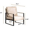 CAVINAS PU Leather/Microfiber/Velvet Upholstered Accent Chair with Metal Frame,Mid Century Arm Chair with Cushion for Bedroom,Reading Room - 3 of 4