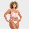 Women's Velvet & Mesh Pleated Lingerie Set - Auden™ - 4 of 4