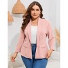 Coolmee Women's Plus Size Blazers Casual Open Front Work Office Jackets Blazer with Pockets - 4 of 4