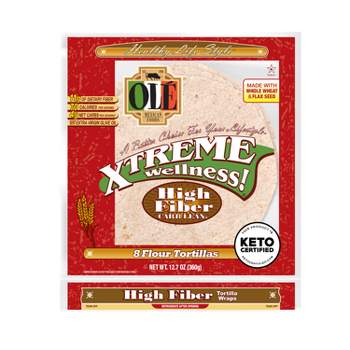 Ole Xtreme Wellness High Fiber Low Carb Keto Friendly Tortilla Wraps - 12.7oz/8ct