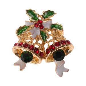 Unique Bargains Christmas Brooches Alloy Dripping Wax Red Green 1.65"x2.24" 1 Pc - 1 of 4