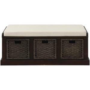 Bella Depot 43.7''W Storage Bench with 3 Removable Classic Rattan Basket - 1 of 4