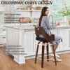 Arceso 26" Swivel Counter Height Bar Stools,Mid-Century Wooden Barstools with Backs for Kitchen Restaurant - 3 of 4