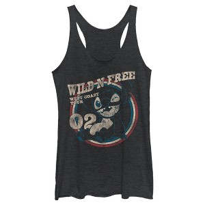 Women's Lilo & Stitch Wild and Free Distressed Racerback Tank Top - 1 of 4