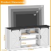 TackView 70" Farmhouse TV Stands for 80" TVs, Rustic Wooden Entertainment Center with Adjustable Shelves & Sliding Barn Door - 3 of 4