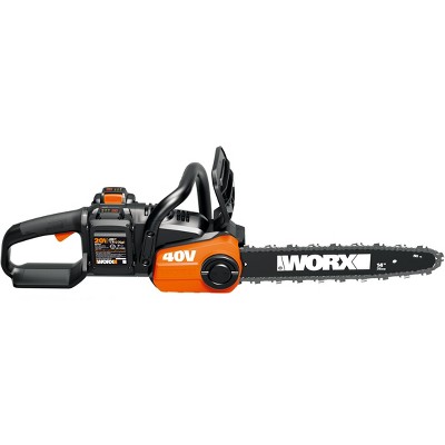 Worx WG384 14" - 40V (2x20) Chainsaw, with Brushless Motor, Tool-Free Chain-Tensioning, Chain Brake