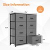 DOMETOUR Drawer Dresser for Bedroom, Fabric Storage Tower Tall Chest Organizer, Storage Cabinet Unit Bins Living Room Entryway Closet-Gray - 4 of 4