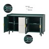 Gulches Modern Kitchen Pantry Cabinet - 2 Drawers, 2 Open Compartments & 2 Glass Doors, MDF Coffee Bar/Buffet for Kitchen/Living Room,Green - 2 of 4