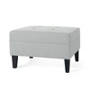 Kumasinova Classic Fabric Ottoman, 28.25"W Cushioned Foot Stool with Birch Wood Legs, Versatile Ottoman Bench & Extra Seating for Living Room/Bedroom - 3 of 4