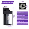 DAKAFUL Outdoor Wall Light With Cylindrical Glass Shade, Matte Black, Modern Wall Light Fixture For Garage, Porch, Patio (Set Of 2)-Black - 4 of 4
