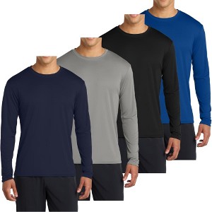 Mafoose Men’s Casual UPF 50 Long Sleeve Performance T-Shirt Pack of 4 - 1 of 4