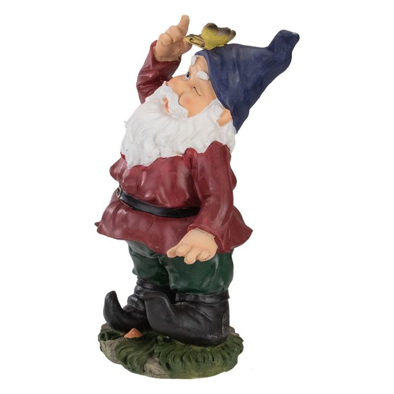 Northlight 11.25" Red and Green Gnome with Butterfly Outdoor Garden Statue, 3 of 6