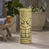 Wooakway 24" H Polynesian Style Novelty Statue Planter Outdoor Indoor Urn Planter Decor Garden Pot Antique Green - 3 of 4