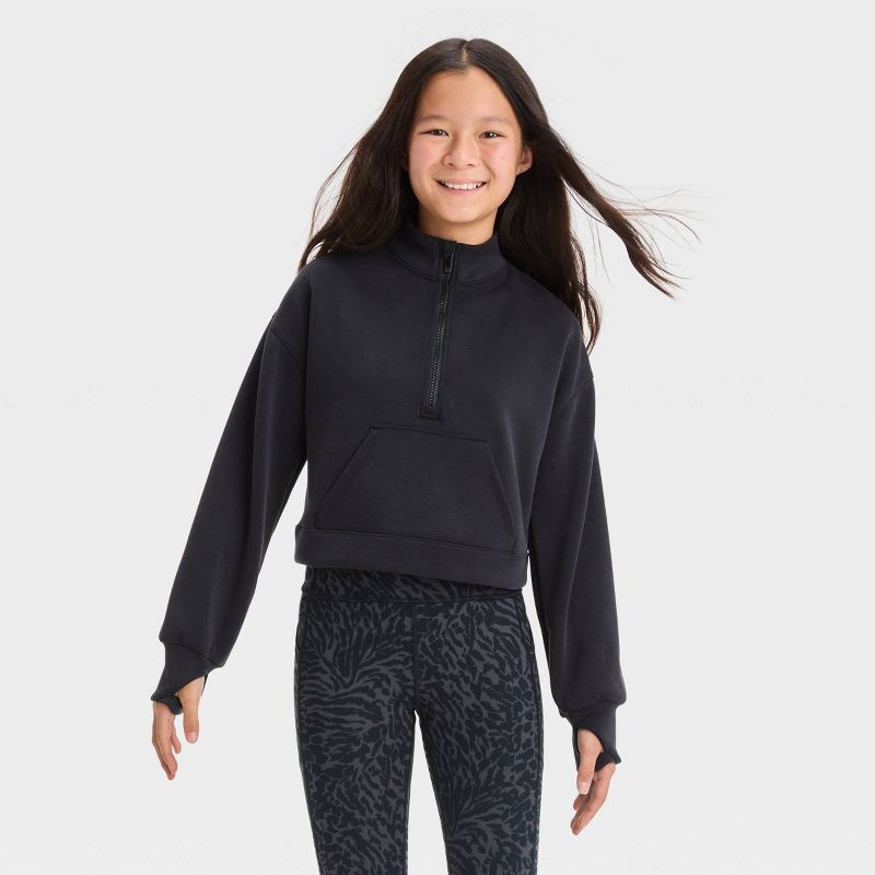 Girls' 1/2 Zip Pullover Sweatshirt - All In Motion™, 1 of 10