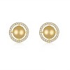 Guili 14K Yellow Gold-Plated Eternity Halo Medallion Stud Earrings with Sparkling Cubic Zirconia. A Radiant and Timeless Accessory for Any Style - 2 of 3