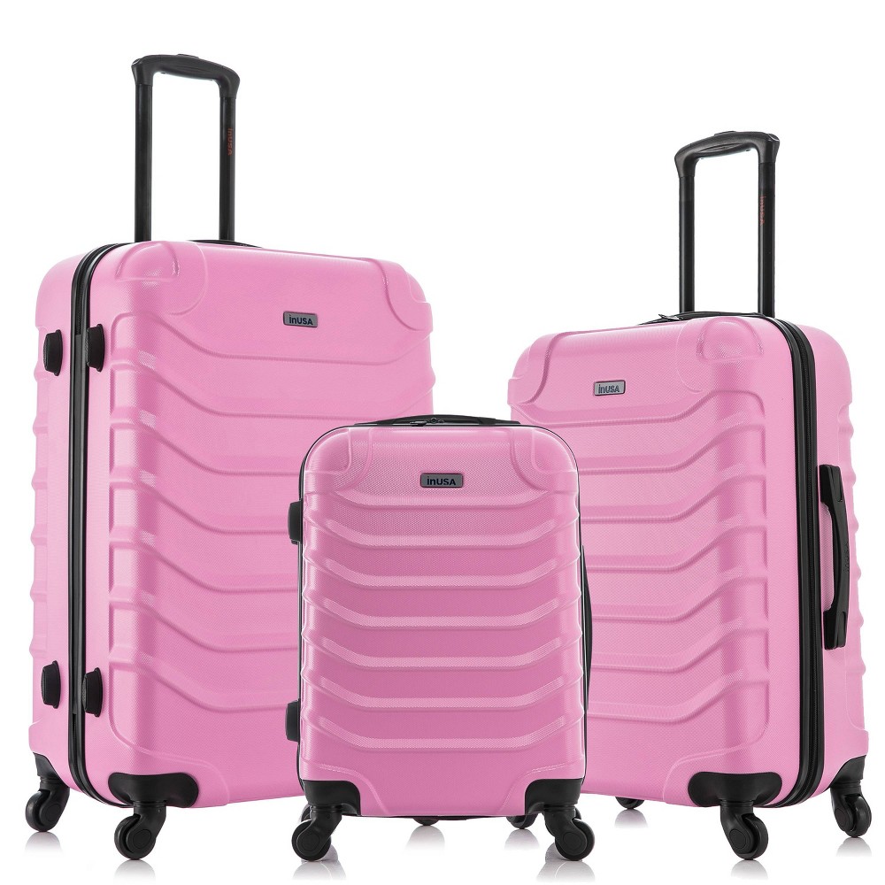 Photos - Luggage InUSA Endurance Lightweight Hardside Checked Spinner  Set 3pc - Pin 