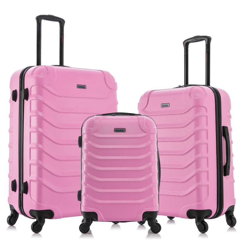 InUSA Endurance Lightweight Hardside Checked Spinner Luggage Set 3pc, 1 of 9