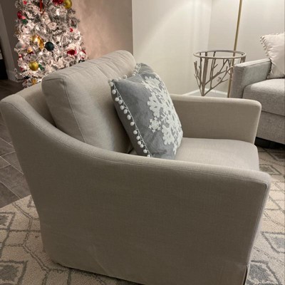 Vivian Park Upholstered Swivel Chair Cream - Thresholdâ¢ Designed With Studio Mcgee : Target