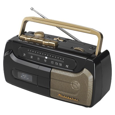 Studebaker Portable Cassette Player/Recorder with FM Radio and AC/DC Operation (SB2127) - Black