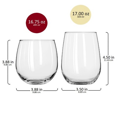 Stemless Wine Glasses, Set of 12 - Thumbnail 4
