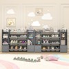 Tangkula 56" Large Toy Storage Organizer 4-Tier Kids Cubby Shelf with 8 Removable Bins and Bookshelf - 3 of 4