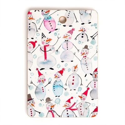 Ninola Design Friendly snowmen Cutting Board Rectangle -Deny Designs
