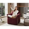 360-Degree Swivel Square Accent Sofa Chair, Plush Fabric Lounge Chair with Gold Metal Legs, Comfortable Armchair for Living Room - 4 of 4