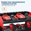 Power Tool Organizer Wall Mount, Heavy Duty 4-Layer Garage Rack, 8 no cord Drill Storage Shelf with Hooks, Drill Bit Shelf Battery Storage Holder - 2 of 4