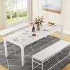 Okak Farmhouse Wood Large Collaborative Desk Rectangle Dining Table,Long Modern Kitchen Dinner Table for Dining Room,Breakfast Nook - 3 of 4
