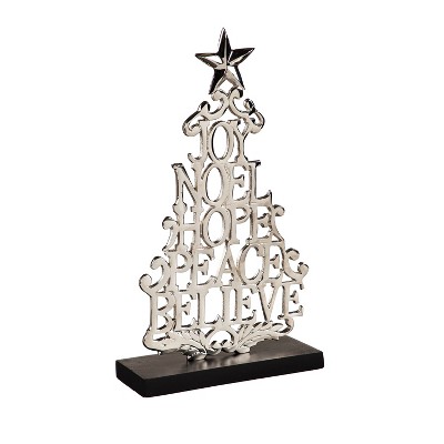 Evergreen Metal Holiday Sentiment Table Decor