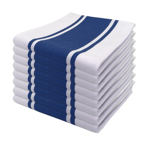 AMOUR INFINI Kitchen Towels|Classic Stripe Dish Towels for Kitchen Set of  4|Cotton 28x20 Inch Over Size Dish Cloths for Washing Dishes|Hand