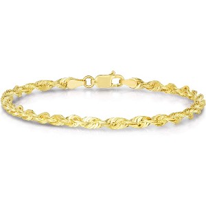 Floreo 10k Yellow Gold 2.5mm Solid Spiral Rope Multi Diamond Cut Chain ...