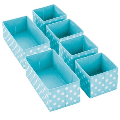 Mdesign Fabric Kid/baby Nursery Drawer/closet Organizer Bins, 6 Pack, Gray  : Target