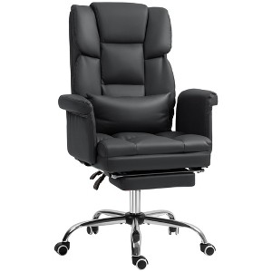 HOMCOM Executive Office Chair with Footrest and Lumbar Support, PU Leather Office Desk Chair, Ergonomic, Reclining and Swivel Chair - 1 of 4