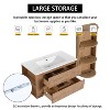 Akoasm 36 Inch Wall Bathroom Storage Vanity Cabinet Rack With Soft Close Doors(WITH SINK)-Oak - 3 of 4