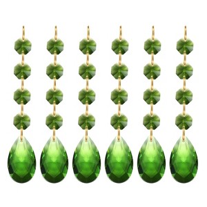 Unique Bargains Crystal Pendants Teardrop Beads for DIY Lamp Arts Crafts Decoration 6 Pcs - 1 of 4