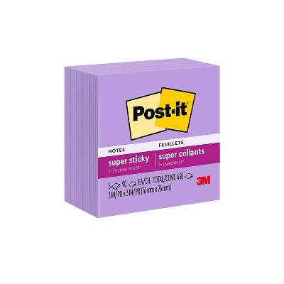 Post-it Super Sticky Notes 3" x 3" Iris 90 Sheets/Pad 108640