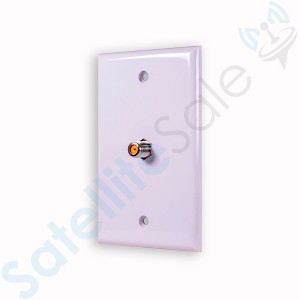 SatelliteSale Coaxial Wall Plate Female to Female F-Type RG-6 2.4GHz Universal Connector White With Screws and a Wall Bracket Included - 1 of 4