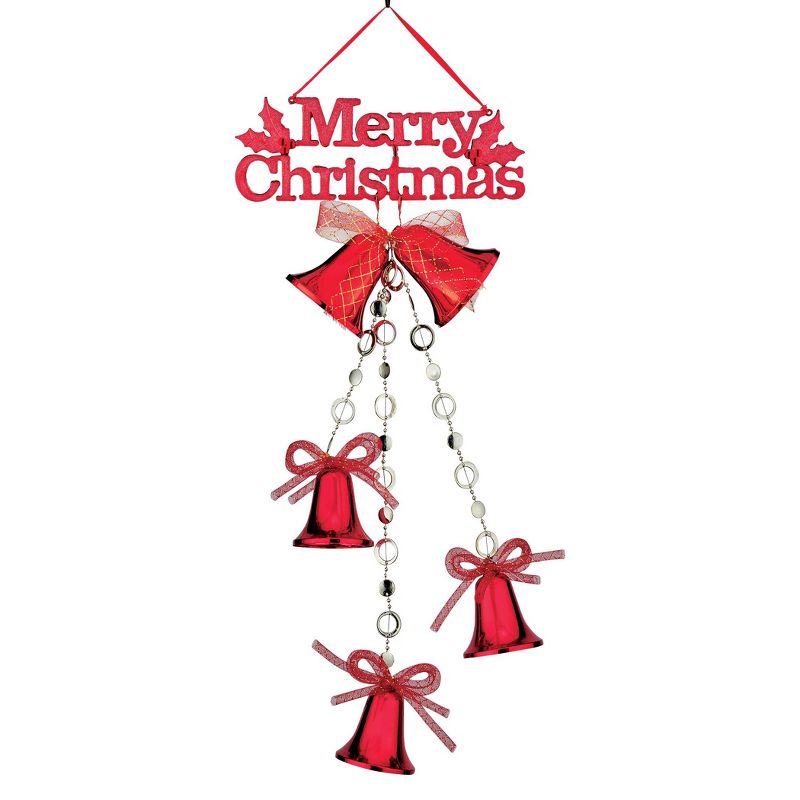Collections Etc Merry Christmas Hanging Holiday Bells Wall Decoration, 1 of 3